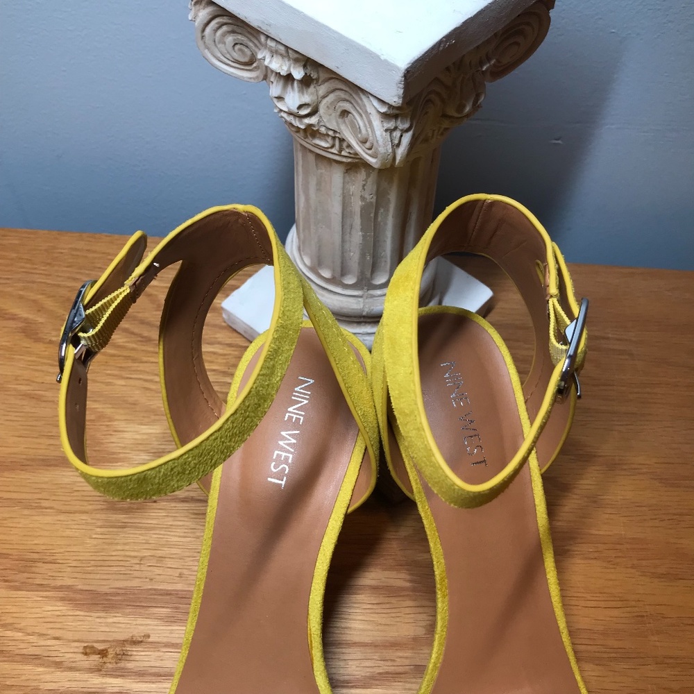 Nine West Heels Suede Block Heel Sandals - Picture 6 of 11